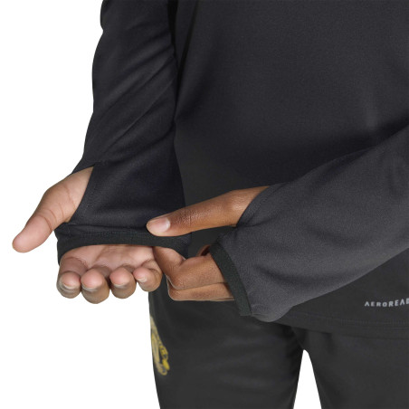 Sweat zippé junior Manchester United noir bleu