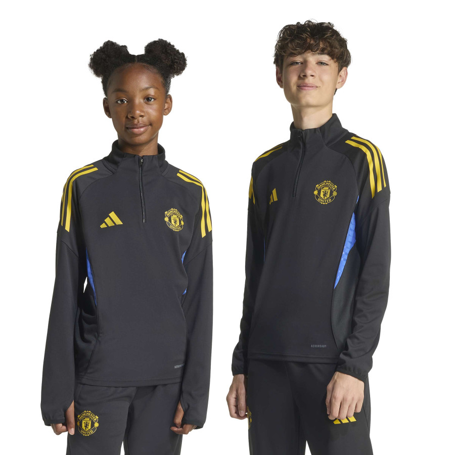 Sweat zippé junior Manchester United noir bleu