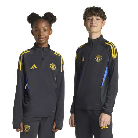 Sweat zippé junior Manchester United noir bleu