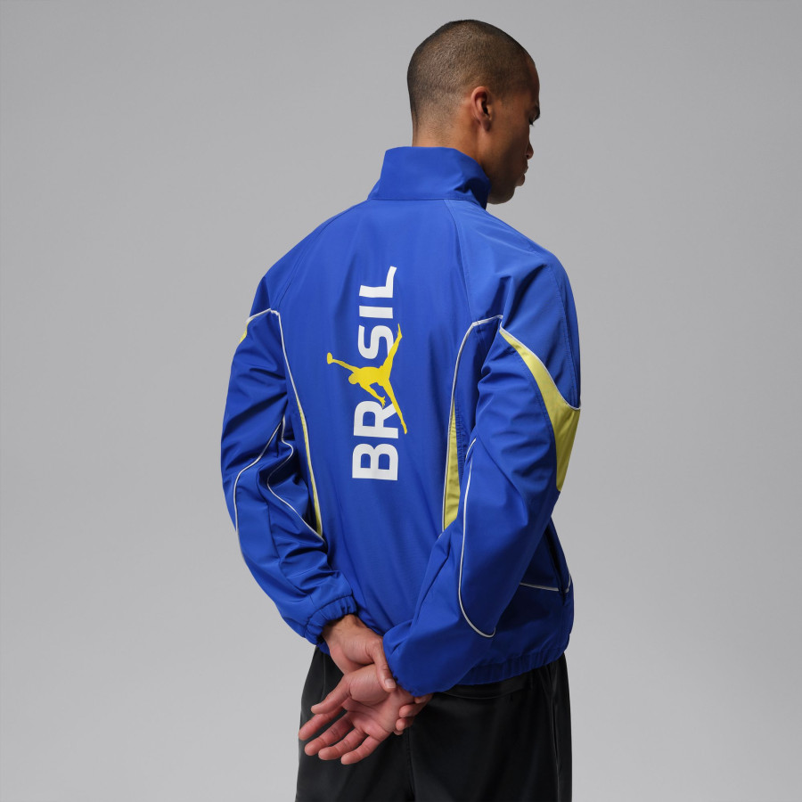 Veste survêtement Brésil Anthem bleu jaune
