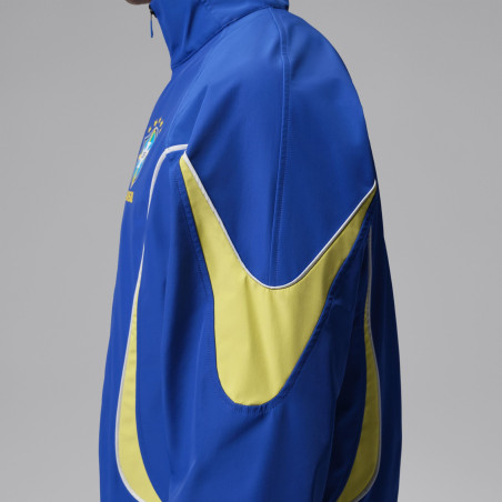 Veste survêtement Brésil Anthem bleu jaune