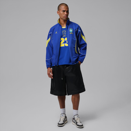 Veste survêtement Brésil Anthem bleu jaune