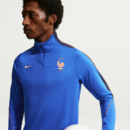 Sweat zippé Equipe de France Strike bleu
