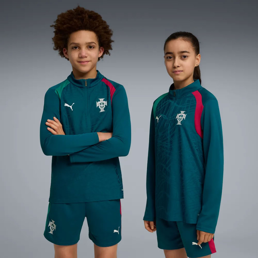 Sweat zippé junior Portugal bleu