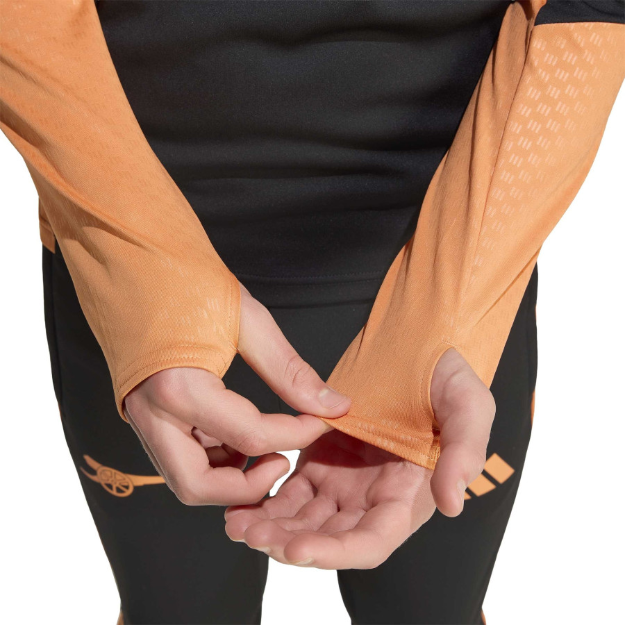 Sweat zippé junior Arsenal noir orange