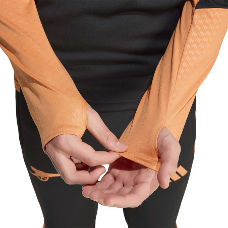Sweat zippé junior Arsenal noir orange