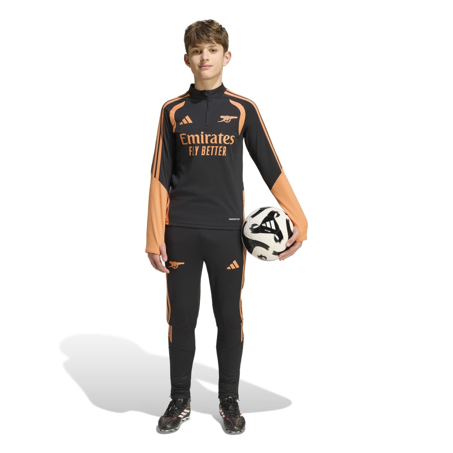 Sweat zippé junior Arsenal noir orange