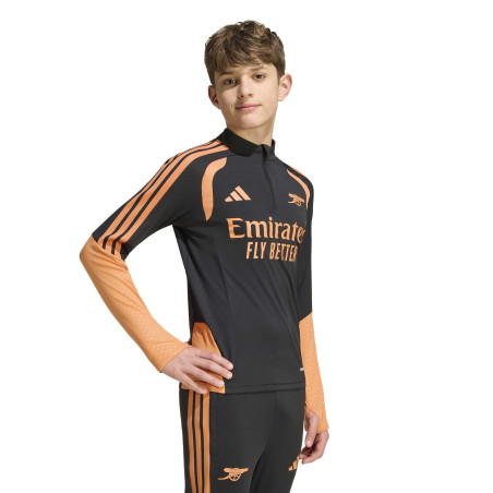 Sweat zippé junior Arsenal noir orange