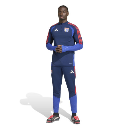 Sweat zippé OL bleu rouge
