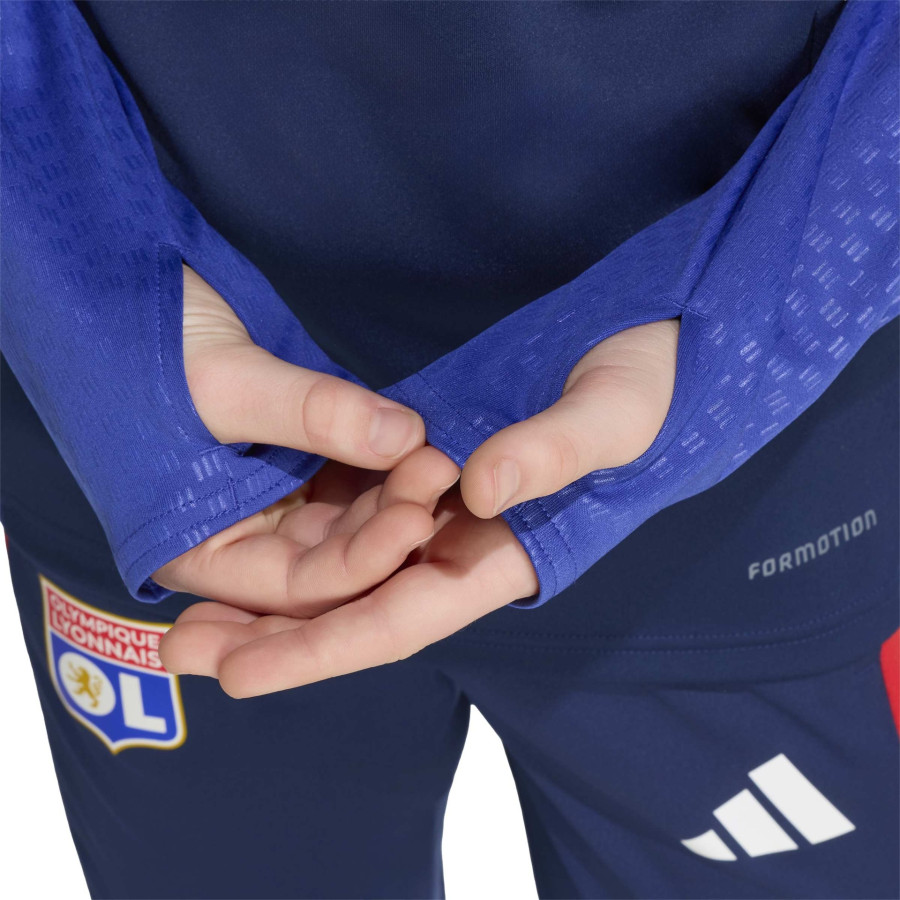 Sweat zippé junior OL bleu rouge