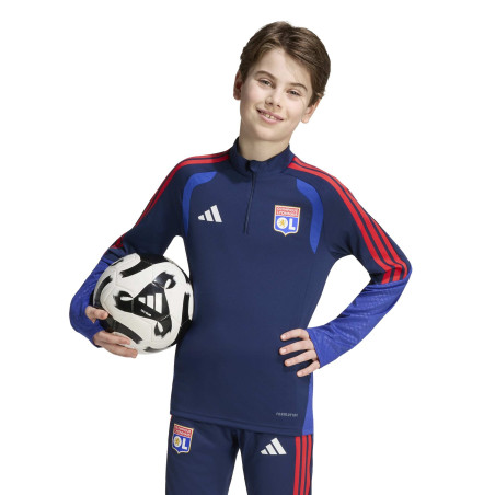 Sweat zippé junior OL bleu rouge