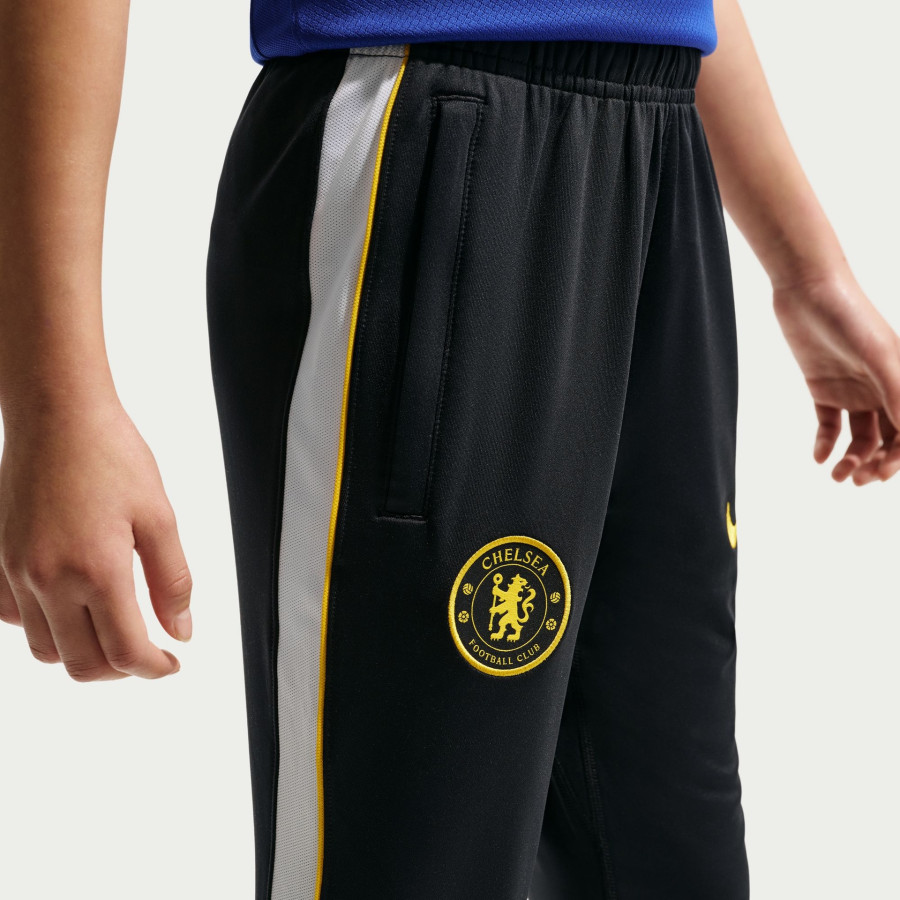 Pantalon survêtement junior Chelsea Strike noir jaune
