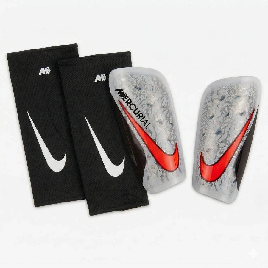 Protège tibias Nike Mercurial lite gris rouge