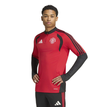 Sweat zippé Manchester United rouge gris