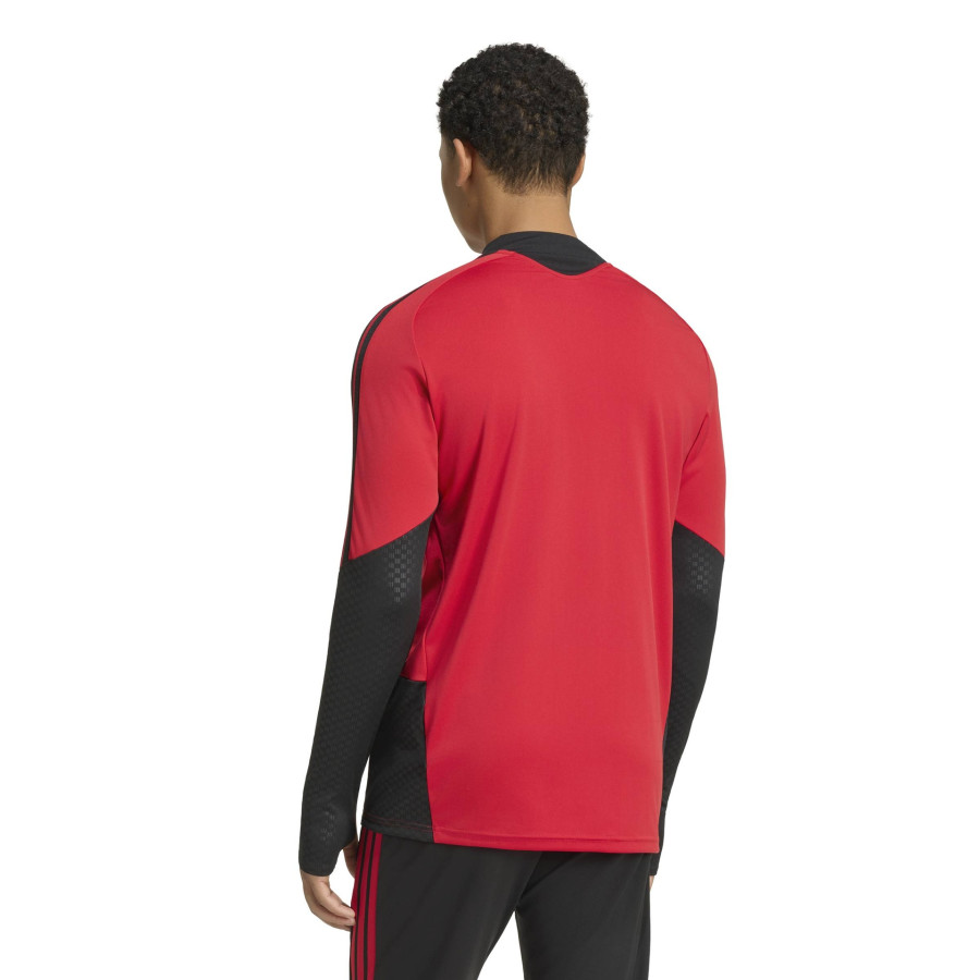 Sweat zippé Manchester United rouge gris