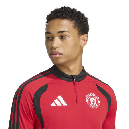 Sweat zippé Manchester United rouge gris