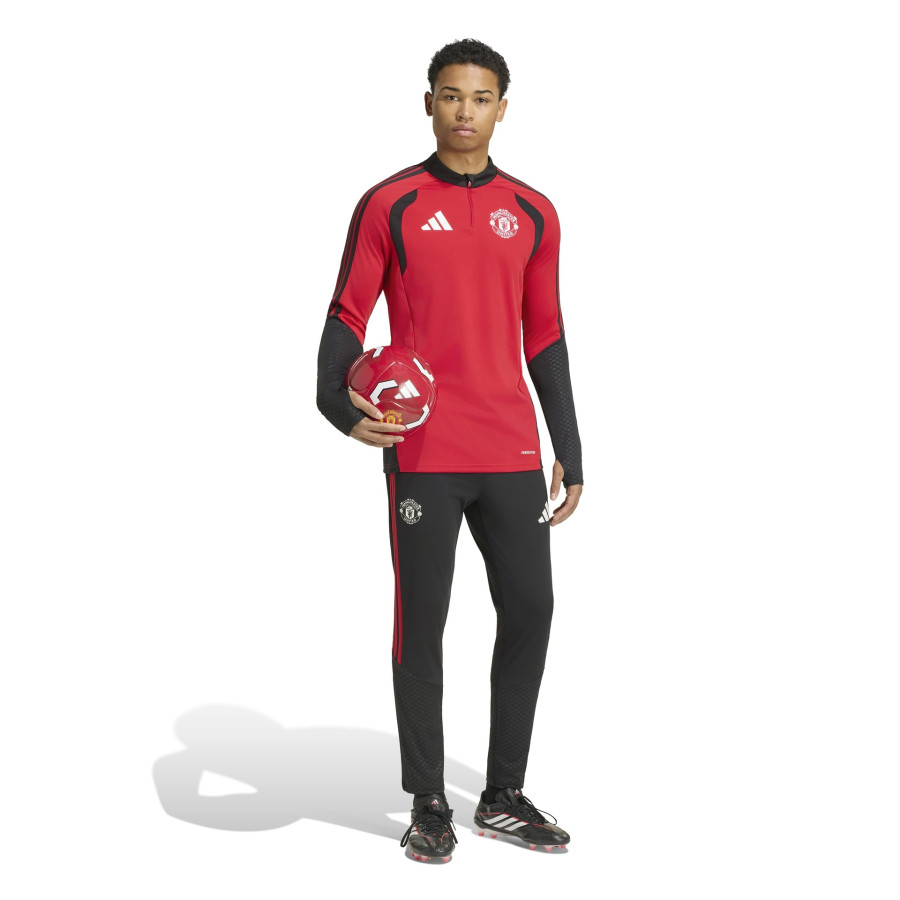 Sweat zippé Manchester United rouge gris