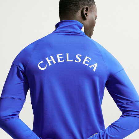 Sweat zippé Chelsea Strike bleu jaune
