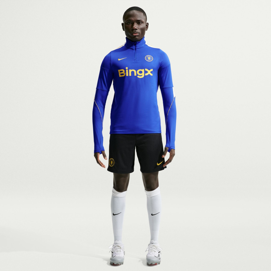 Sweat zippé Chelsea Strike bleu jaune