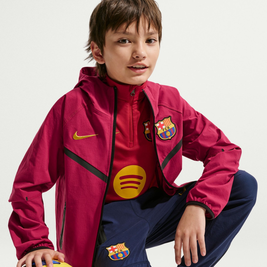 Veste survêtement junior FC Barcelone Tech Woven rouge