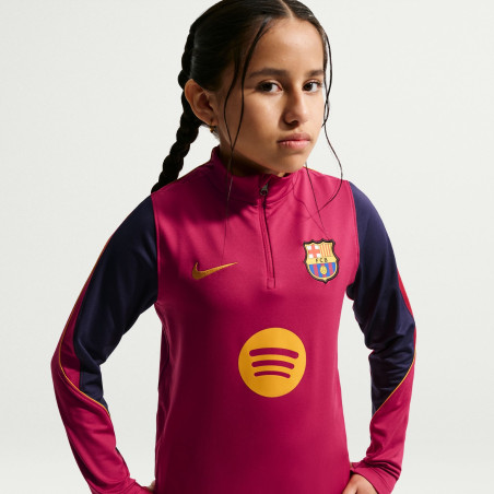 Sweat zippé junior FC Barcelone Strike rouge