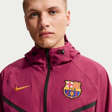 Veste survêtement FC Barcelone Tech Woven rouge