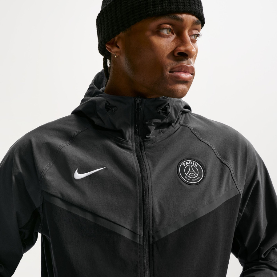 Veste survêtement PSG Tech Woven noir gris