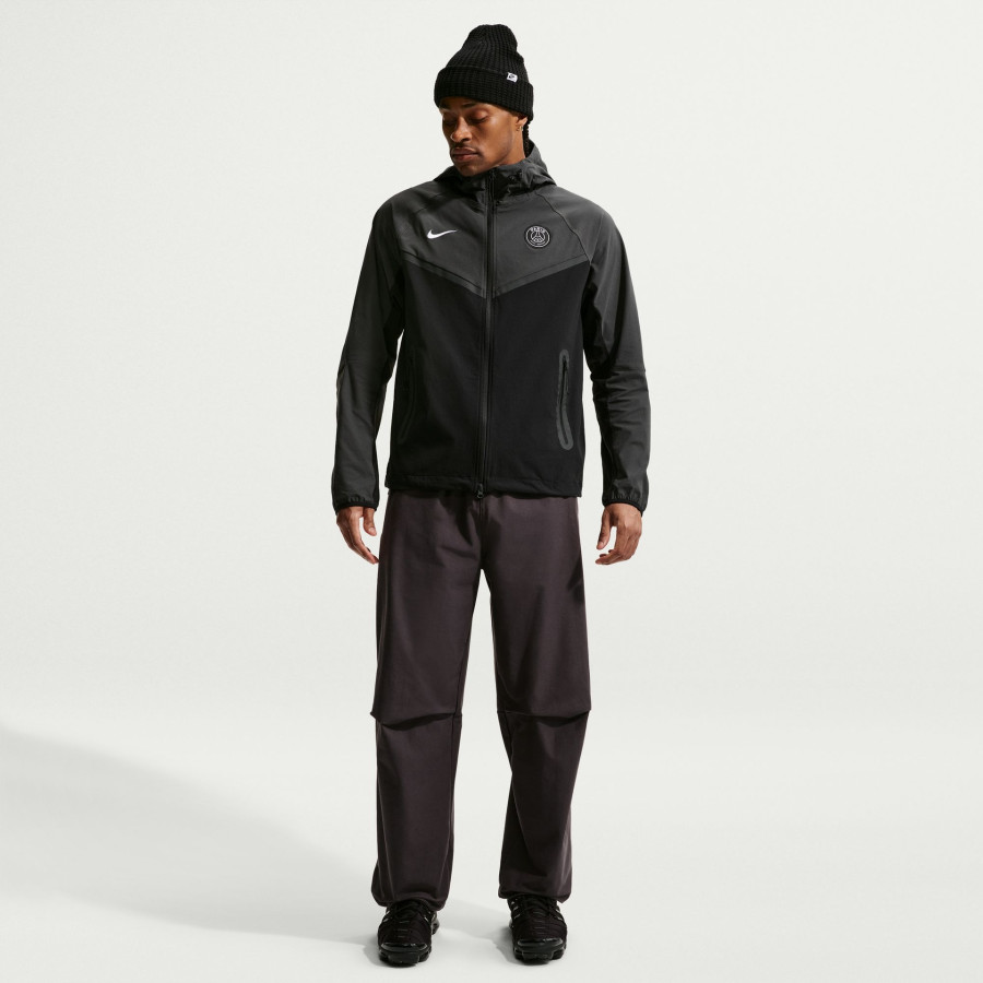 Veste survêtement PSG Tech Woven noir gris