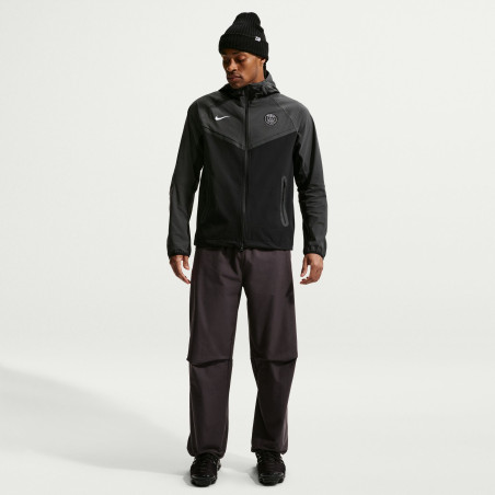 Veste survêtement PSG Tech Woven noir gris