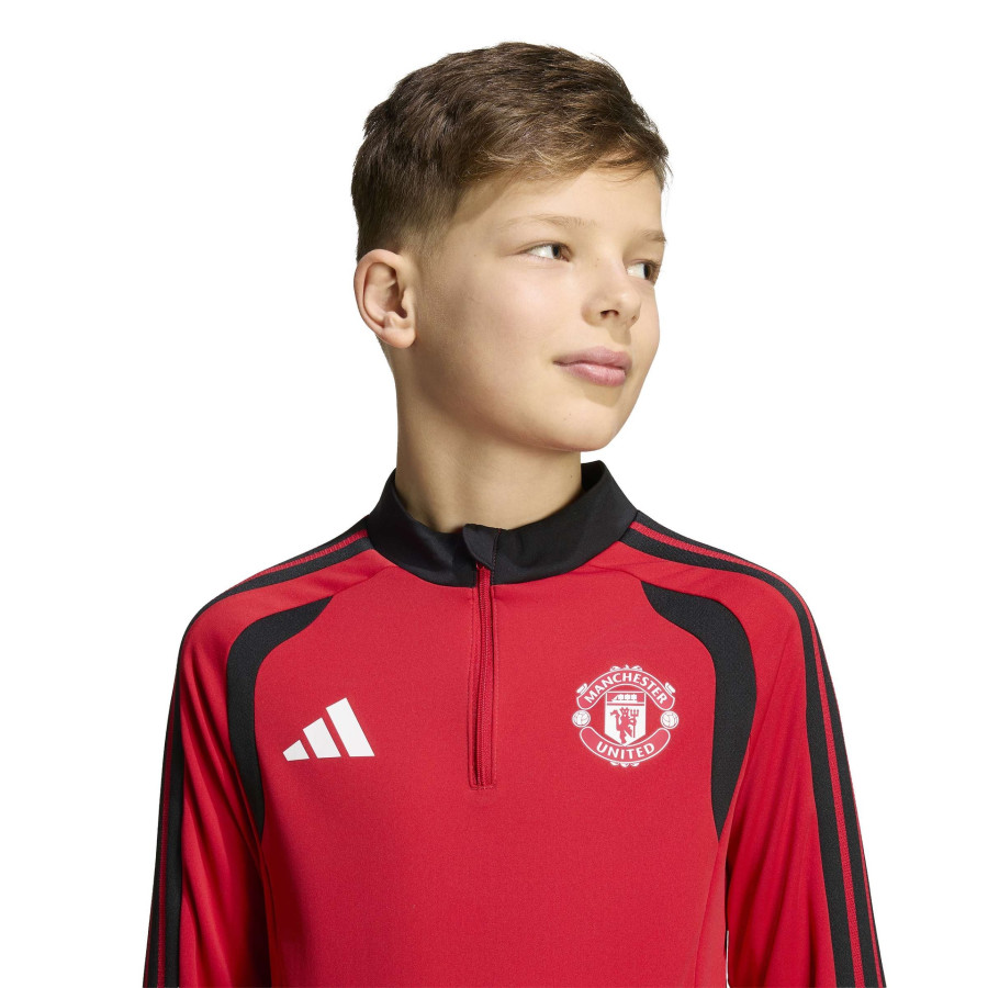 Sweat zippé junior Manchester United rouge noir