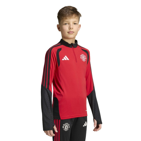Sweat zippé junior Manchester United rouge noir