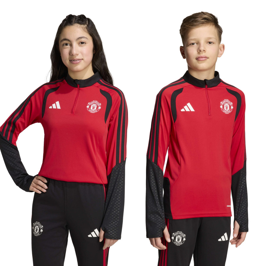 Sweat zippé junior Manchester United rouge noir