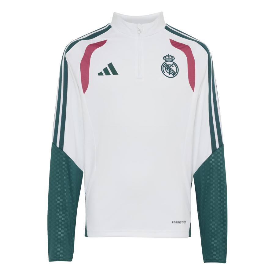 Sweat zippé junior Real Madrid blanc vert