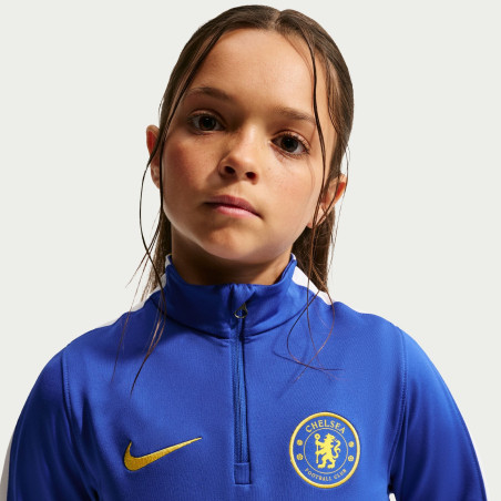 Sweat zippé junior Chelsea Strike bleu jaune