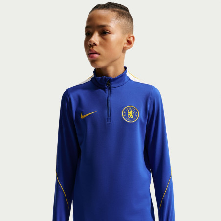 Sweat zippé junior Chelsea Strike bleu jaune