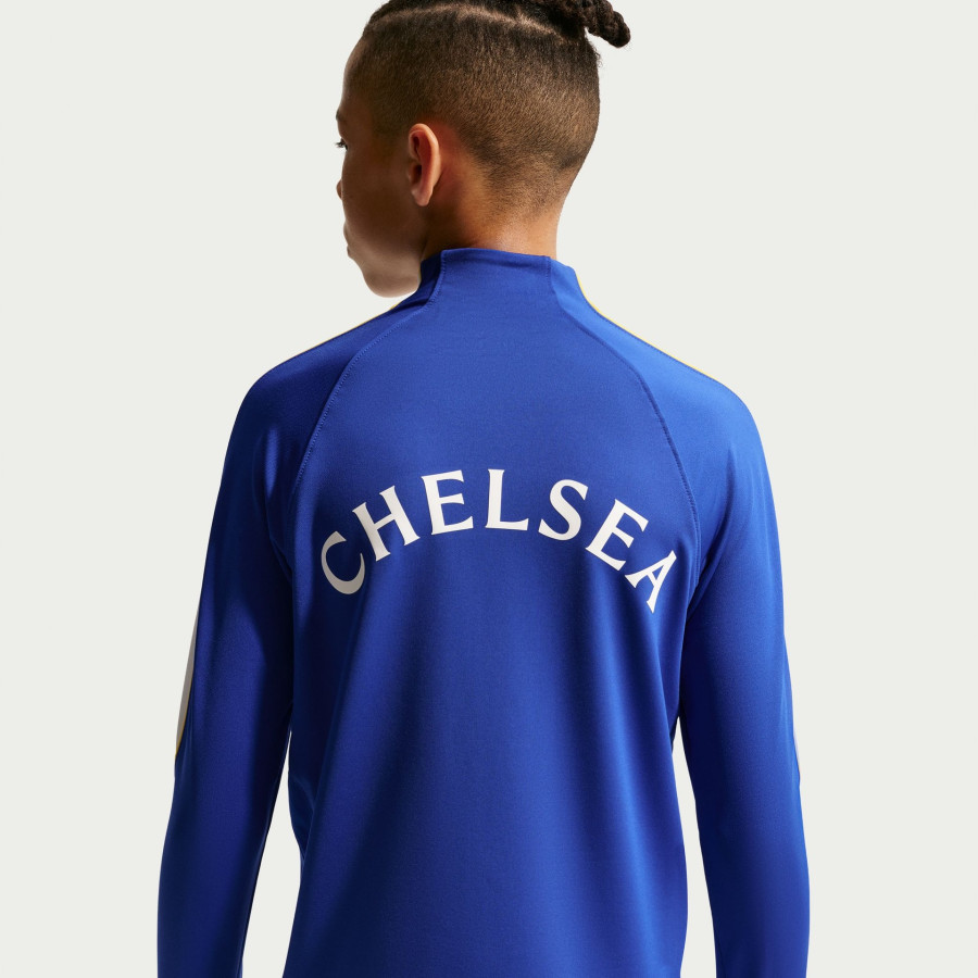 Sweat zippé junior Chelsea Strike bleu jaune
