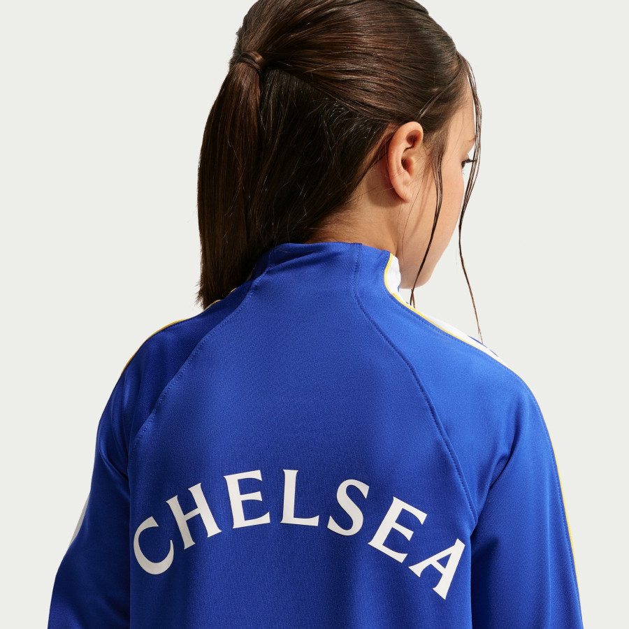 Sweat zippé junior Chelsea Strike bleu jaune