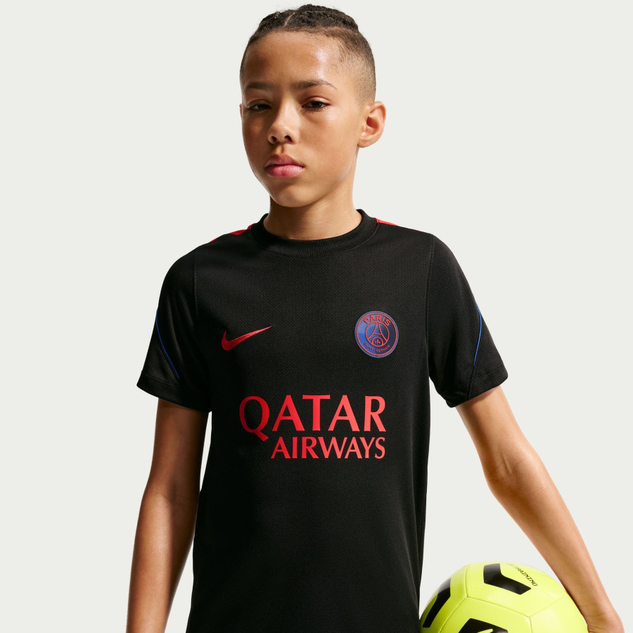 Maillot entraînement junior PSG Strike noir rouge