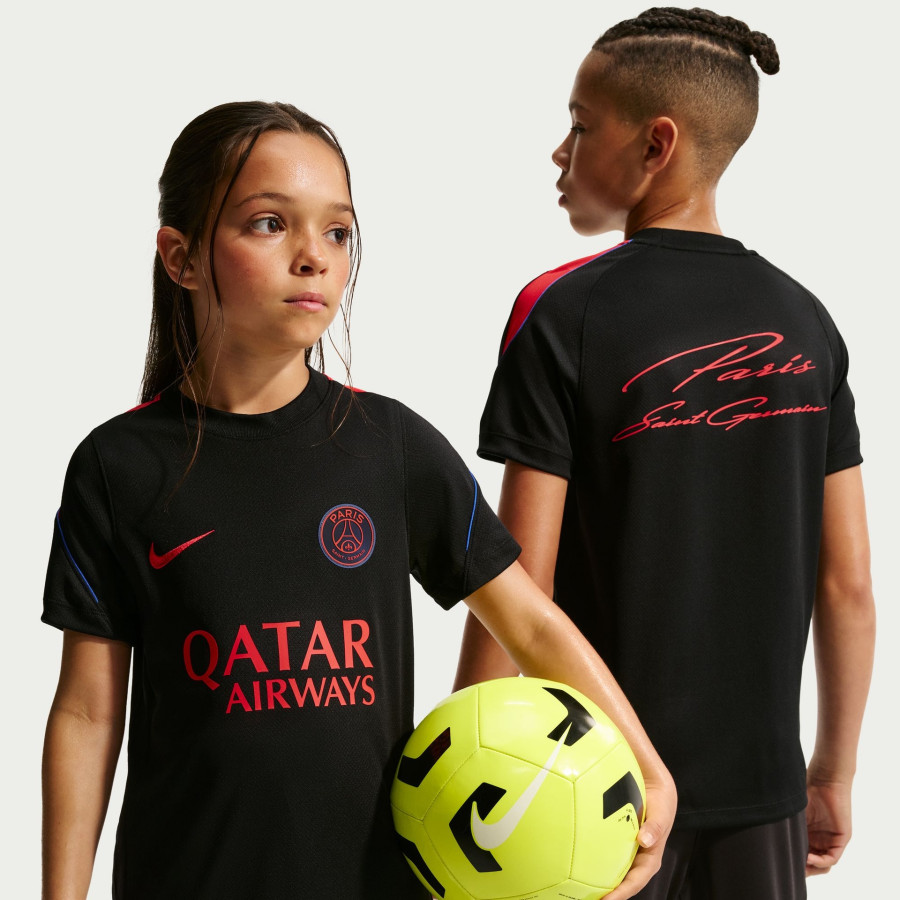 Maillot entraînement junior PSG Strike noir rouge