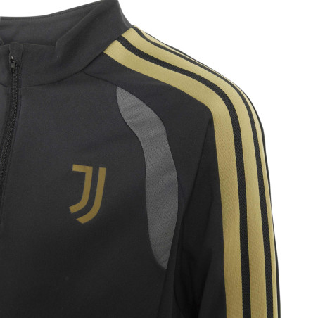 Sweat zippé junior Juventus noir or