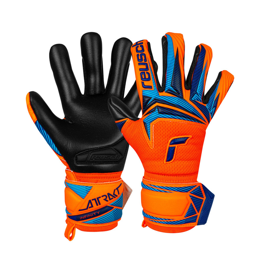Gants gardien Reusch junior Attrakt Infinity Evolution NC orange bleu