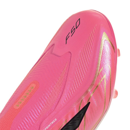 adidas F50 Hyperfast junior LaceLess Elite FG rose noir