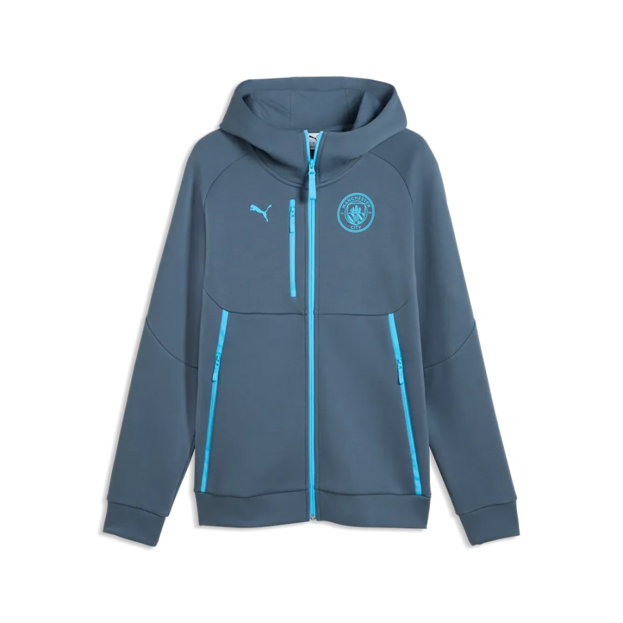 Veste survêtement à capuche Manchester City PumaTech bleu