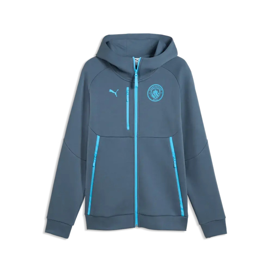 Veste survêtement à capuche Manchester City PumaTech bleu