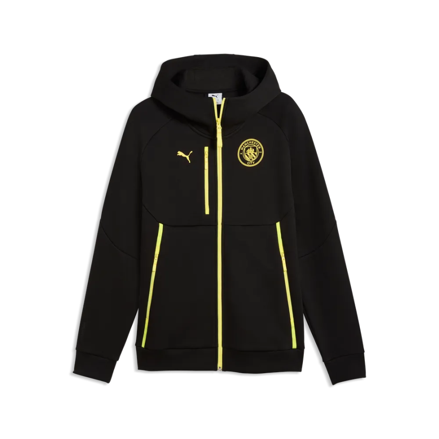 Veste survêtement à capuche Manchester City PumaTech noir jaune