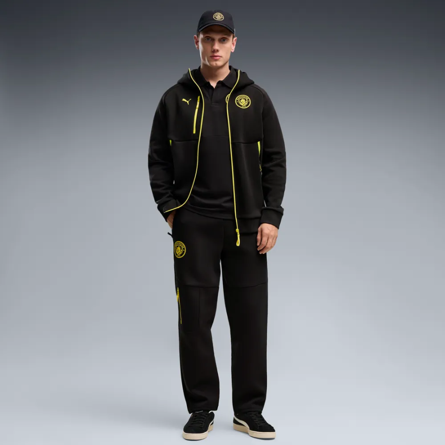 Veste survêtement à capuche Manchester City PumaTech noir jaune