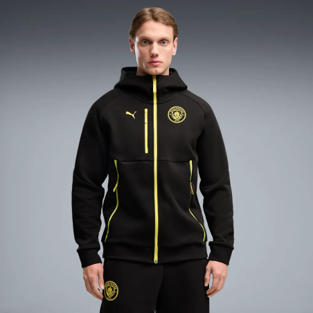 Veste survêtement à capuche Manchester City PumaTech noir jaune