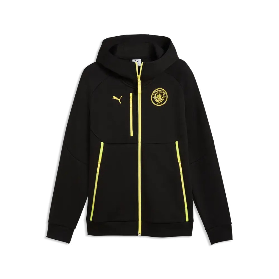 Veste survêtement à capuche Manchester City PumaTech noir jaune