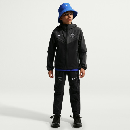 Veste survêtement junior PSG Tech Woven noir gris