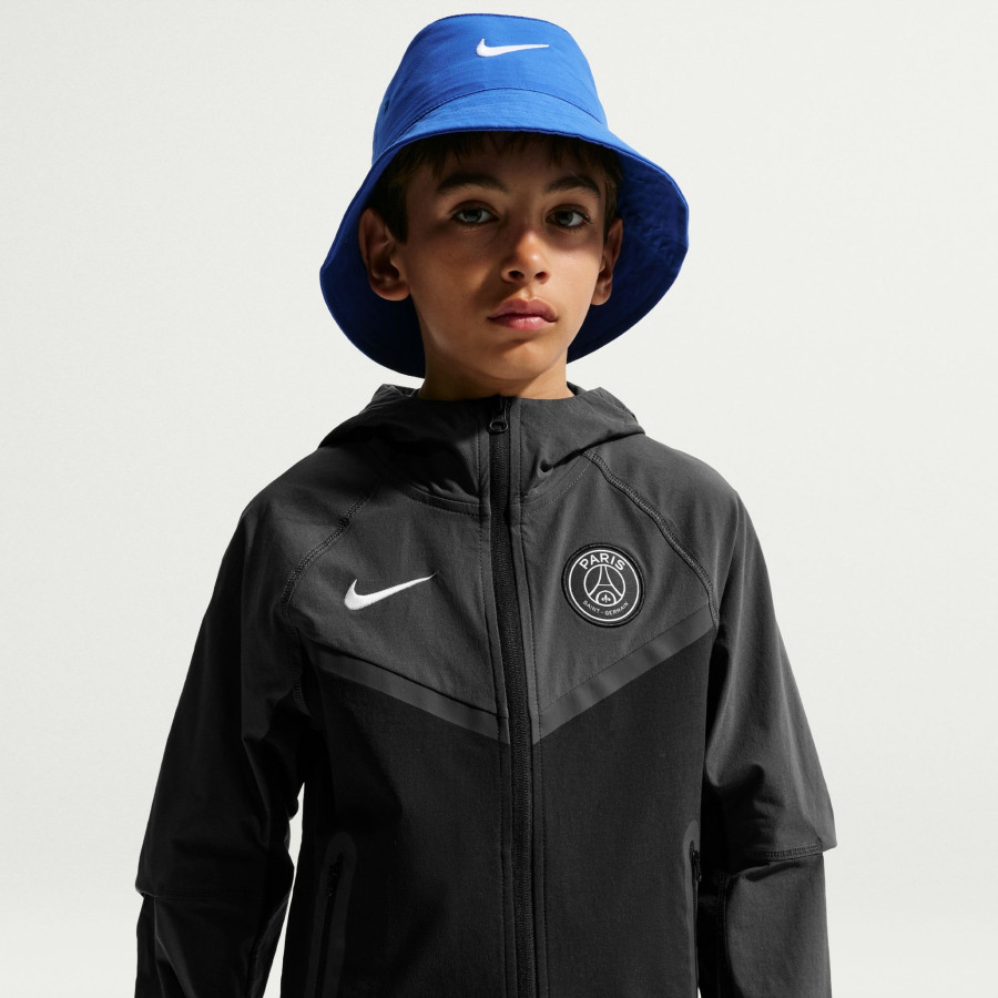 Veste survêtement junior PSG Tech Woven noir gris